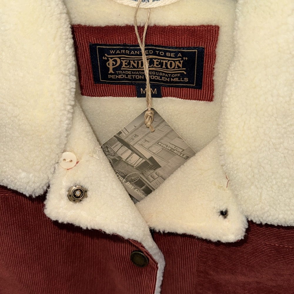 Pendleton Wind River Corduroy Trucker Jacket with Removable Fleece Collar Medium - Picture 8 of 13
